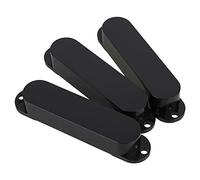 lovermusic 3x Plastic Black Closed Shell Electric Guitar Single Coil Pickup Covers 82mm