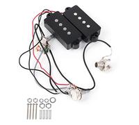 lovermusic 4 Strings Musical Ceramic Magnet ABS Modern Bass Opened Prewired Pickup Black