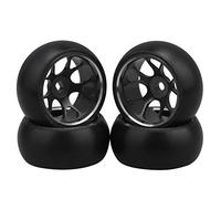 Lovermusic 4pcs 25x11MM RC 1:28 Drift Tires Black Mesh Wheel Hub Replacement for WL 1/28 K969 K989 P929 Upgrade Parts