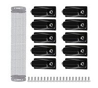 Lovermusic Black Double End Drum Lugs with Screws & Sliver 20 Strand Drum Spring for 14 Inch Snare Drum Pack of 11
