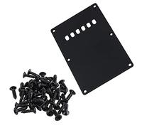 Lovermusic Black Plastic 6 Hole Guitar Tremolo Spring Cover & 50pcs 3x12mm Pickguard Metal Screws for Electric Guitar