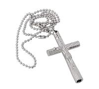 lovermusic Chrome plated steel Crucifix Drum Skin Tuning Key with Long Chain Silver