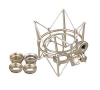 lovermusic Saxophone Reed Box, Silver, Metal, Flat Base, Shock Mount Protects Microphone from Vibration