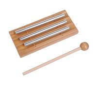 Lovermusic Three Tone Hand Chime Percussion Hand Bell Chimes Percussion Instrument with Wood Mallet for Classrooms
