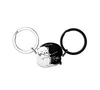 Lovers Cartoon Cat Keychain Set Love Inspirational Cup