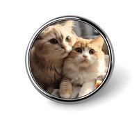 Lovers Cat Badge Holder Personalized Metal Button Pin Fashion Round Badge with Pattern Pin DIY Button Badges Exquisite Brooch Crafts Gift Clothes Decorative Pins