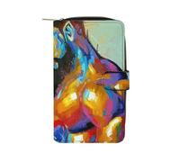 Lovers Couple African American King Queen Cute Long Wallets Large Capacity Wallet Buckle Handbag Blocking Clutch Handbag for Bill Cash Coin Card Key Purse
