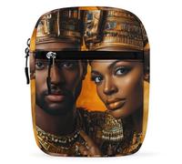 Lovers Couple Ancient King Queen Mini Crossbody Bag for Women Men | Small Sling Shoulder Bags with Adjustable Strap for Outdoors Travel Hiking