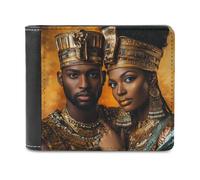 Lovers Couple Ancient King Queen Printed Wallets Bifold Wallet Change Cash Bag with Multiple Card Slots for Men And Women