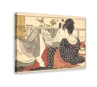 Lovers in An Upstairs Room From Utamakura - Poem of The Pillow by Kitagawa Utamaro Canvas Art Poster And Wall Art Picture Print Modern Family Bedroom