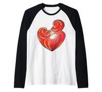 Lovers Kiss and Their Bodies Form A Love Heart Raglan Baseball Tee