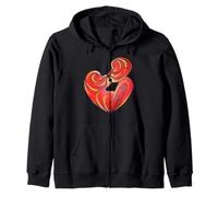 Lovers Kiss And Their Bodies Form A Love Heart Zip Hoodie