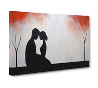 Lovers Minimalism No.3 Canvas Print for Living Room Bedroom Home Office Décor, Wall Art Picture Ready to Hang, 30x20 Inch (76x50 cm)
