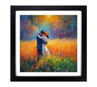 Lovers Neo Impressionism Framed Wall Art Print 18x18 Inch Black
