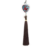 Lover's Red Butterfly Car Pendant Sun Catcher Crystal Ornament for Rearview Mirror, Elegant Car Hanging Ornament with Tassel for Home & Office Decor