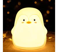 LOVERUIS Penguin Night Light Kid Children, 7 Colour Changing LED Portable Baby Lamp Newborn, USB Rechargeable Silicone Animal Night Light for Children Nursery Toddler Girls Birthday Gift Room Decor