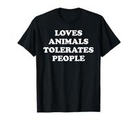 Loves Animals Tolerates People Cats Dog Mom Pet Animal Lover T-Shirt