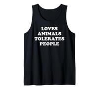 Loves Animals Tolerates People Cats Dog Mom Pet Animal Lover Tank Top
