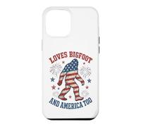 Loves Bigfoot And America Too USA American Flag Sasquatch Case for iPhone 12 Pro Max