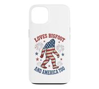 Loves Bigfoot And America Too USA American Flag Sasquatch Case for iPhone 13