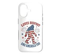 Loves Bigfoot And America Too USA American Flag Sasquatch Case for iPhone 17