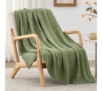 Love's cabin 100% Cotton Muslin Blanket, 6 Layer Lightweight Breathable Gauze Large Throw Blanket 50 x 70 Inches, Soft Cooling All Season Blanket for Couch or Sofa, Sage Green