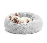 Love's cabin 20in Cat Beds for Indoor Cats - Cat Bed with Machine Washable, Waterproof Bottom - Grey Fluffy Dog and Pet Calming Cushion Bed for Joint-Relief and Sleep Improvement