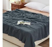 Love's cabin 6 Layer 100% Cotton Muslin Blanket, 108"x90" Muslin King Size Blanket for Bed Couch, Lightweight and Breathable Cotton Gauze for Adult, Dark Grey