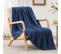 Love's cabin 6 Layer 100% Cotton Muslin Blanket, 60"x80" Twin Muslin Blanket for Couch Bed, Lightweight and Breathable Cotton Gauze for Adult, Dark Blue