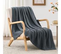 Love's Cabin 6 Layer Cotton Muslin Blanket, 50"x60" Dark Grey Throw for Couch and Bed - Lightweight and Breathable Cotton Gauze for Adult