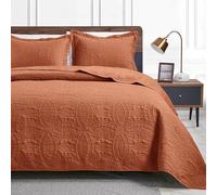 Love's cabin King Size Quilt Set Umber Bedspreads - Soft Bed Summer Lightweight Bedspread Comforter - Modern Style Coin Pattern Coverlet for All Season - 3 Pieces (1 Quilt, 2 Pillow Shams)