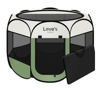 Love's cabin Pet Puppy Dog Playpen, Large Dog Tent Crates Cage Indoor/Outdoor, Portable Playpen for Cat, Foldable Pop Up Dog Kennel Playpen with Carring Case, Removable Zipper Top, Olive Green