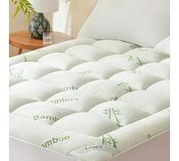 Love's cabin Queen Mattress Topper Viscose Derived from Bamboo, Thick Pillow Top Mattress Pad with Stretchable Pockets for 8"-20" Mattress, Breathable Cooling Mattress Topper for Hot Sleepers, Green
