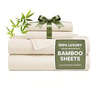 Love's cabin Queen Sheet Set, Cooling Sheets for Queen Size Bed Set, 100% Rayon Derived from Bamboo, Breathable & Soft Deep Pocket Up to 16", Hotel Luxury Silky Bedding Sheets, Beige