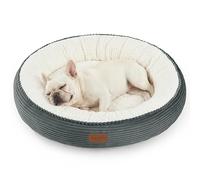 Love's cabin Round Donut Cat and Dog Cushion Bed, 30in Pet Bed for Medium or Large Dogs, Anti-Slip & Water-Resistant Bottom, Soft Durable Fabric Pet Beds, Washable Calming Cat Bed, Bluish Grey