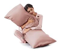Love's cabin Satin Body Pillow Pillowcase, Similar to Silk Body Pillow Cover with Envelope Closure, Silky Cooling Long Pillowcases for Hair and Skin, 20x54 inches, Burlwood