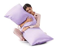 Love's cabin Satin Body Pillow Pillowcase, Similar to Silk Body Pillow Cover with Envelope Closure, Silky Cooling Long Pillowcases for Hair and Skin, 20x54 inches, Light Purple