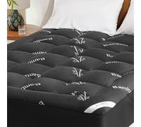 Love's cabin Twin XL Mattress Topper Viscose Derived from Bamboo, Thick Pillow Top Mattress Pad with Stretchable Pockets for 8"-20" Mattress, Soft Cooling Mattress Topper for Hot Sleepers, Black