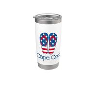 Loves Cape Cod Beaches Patriotic Coastal Beach Flip Flops Stainless Steel Insulated Tumbler