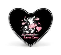 Loves Cows Cute Cow Print Heart Brooch Cute Badge Lapel Pins