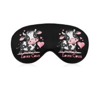 Loves Cows Cute Cow Print Sleep Mask Lightweight Blindfold Eye Mask with Adjustable Strap for Men Women