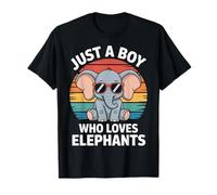 Loves Elephants Just A Boy Wildlife Conservation Fan T-Shirt