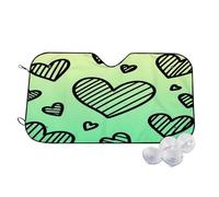 Loves Heats Green Wind Sun Shade for Car Sun Visor Foldable Vehicle Sunshade 30x55 Inch