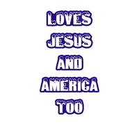 Loves Jesus and America Too 4th July USA 4th Happy 4th July 4th of July Holiday Design Wall Decals PVC 47.6x82.9cm Equipped with Transfer Film kit DarkBlue