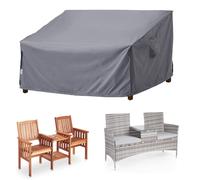 Heavy Duty Grey Garden Outdoor Patio Waterproof Furniture Cover Protector For Sofa Barbecue Table BBQ Barbeque Loveseat Bench Chair Seat Premium Protection (Loveseat 173x91x62-96cm)