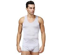LoveSilk Men's Pure Silk Knitted Vest Tank Top T Shirts Light Grey Size M