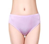 LoveSilk Women's 100% Pure Silk Knitted Knickers Panties Lilac Size L