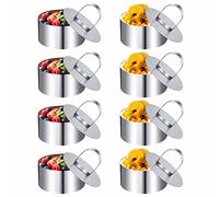 Lovesmile 8-Piece Round Cookie Cutter Set, 8 cm, Stainless Steel, Silver, Oven-Safe
