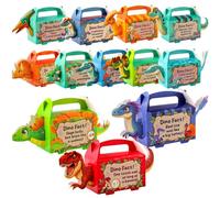 LovesTown 24PCS Dinosaur Treat Boxes, 12 Designs 3D Dino Party Favor Boxes