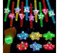 LovesTown 24PCS LED Light up Fidget Spinner Bracelets, 6 Styles Glow in the Dark Party Supplies Light up Party Favors Bulk for Kids Birthday Goodie Bags Stuffers Classroom Prizes
